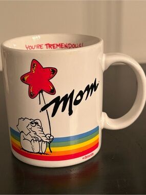 Vintage Contenova Japan “Mom” Mug | You’re Tremendous! Rainbow Coffee Cup